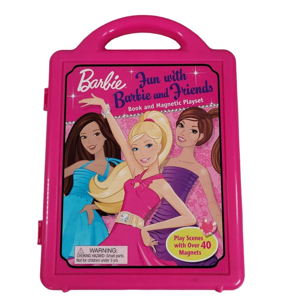 Barbie Playset Magnetic Dolls Accessories Book Scene Cards Travel Kit AS IS